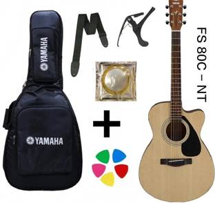 YAMAHA FS80C - NATURAL WITH COVER , BELT , STRING SET , CAPO , PICK Acoustic Guitar Tonewood Rosewood