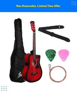 Juarez JRZ38C/RDS Acoustic Guitar Red Sunburst 
38 Inch Cutaway with Pick Guard Acoustic Guitar Linden Wood Ebony