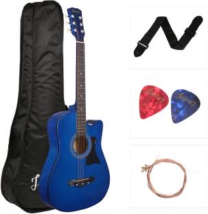 Juarez JRZ38C/BLUE Acoustic Guitar Linden Wood Ebony Right Hand Orientation