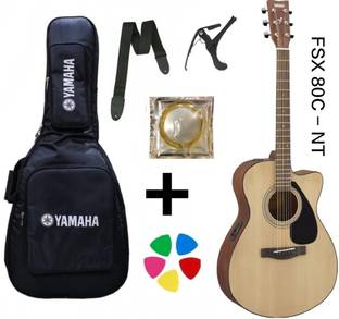 YAMAHA FSX 80C - NATURAL WITH COVER , BELT , STRING SET , CAPO , PICK Semi-acoustic Guitar Tonewood Rosewood