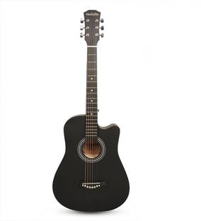 Medellin 38" Inch Matt Black Acoustic Guitar Linden Wood Rosewood Right Hand Orientation