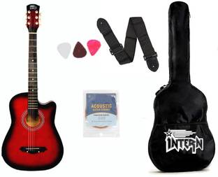 intern INT-38C-RD Acoustic Guitar Linden Wood Rosewood Right Hand Orientation