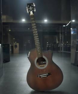 Chordz Black String Acoustic Guitar for Beginners4 Acoustic Guitar Linden Wood Rosewood Right Hand Orientation