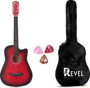 REVEL RVL-38C-LGP-RD Acoustic Guitar Linden Wood Ebony Right Hand Orientation
