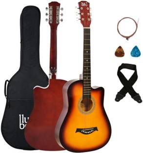 BLUEBERRY B-D38-Sunbrust, 38Inch Inbuilt TrussRod Acoustic Guitar Linden Wood Synthetic Wood Right Hand Orientation