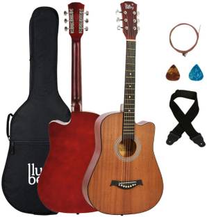 BLUEBERRY B-D38S 38Inch Inbuilt TrussRod Acoustic Guitar Linden Wood, Sapele Mahogany Laminate Plastic Right Hand Orientation