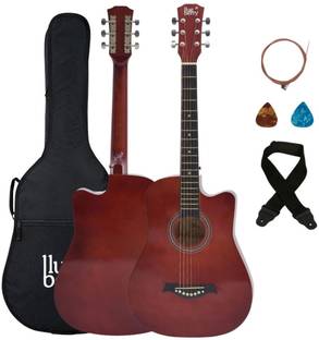 BLUEBERRY B-D38-BROWN 38Inch Inbuilt TrussRod Acoustic Guitar Linden Wood Plastic Right Hand Orientation
