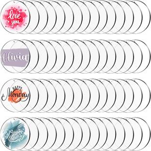 Ecomology Acrylic Round Discs Keychains Kit 40 Pieces with Acrylic Transparent 10 cm Acrylic Sheet