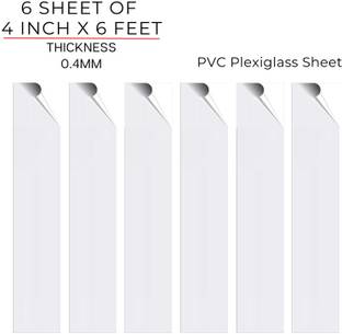UNIXAA 4"IN X 6"FT Plexiglass Transparent Sheet Double Sided Protective Film(Pack Of 6) 72 inch Acrylic Sheet