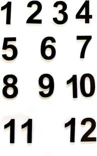 BanteyBanatey 12 Black Acrylic English Number / Numeral / Digit for Clock Making in Resin Art 0.5 cm Acrylic Sheet