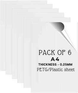 Lonaar PETG 0.25mm Thickness Sheet With Double Sided Protective Film 6 Sheet (A4 Size) 29.7 cm Acrylic Sheet