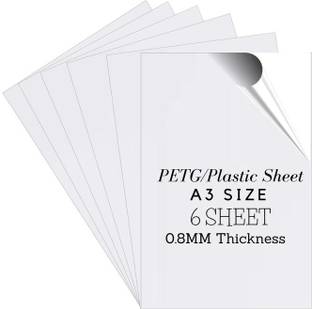 I-Birds Enterprises Pack Of 6 Clear Transparent PVC Sheet With Double Sided Protective Film (A3) 42 cm Acrylic Sheet