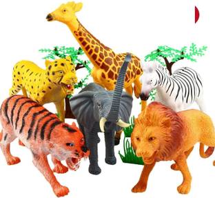 Toyporium Safari Animal Toys Figures|6 PCS Realistic Mini Animals Figures Playset|T30