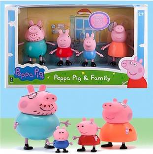 TMT STORE Peppa Pig Family Pack with Peppa Pig, george pig, Mamma and Daddy Pig