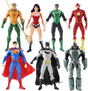 Delite New DC JUSTICE LEAGUE Super Hero 7 Toys Action Figures Movie Models