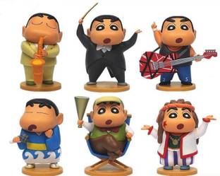 Raregets ShinChan Music Group Set - 6pcs, Orchestra Party, PVC Music Figures, Ideal Gift