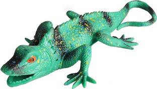Super Toy Realistic Green Lizard Rubber Toy for Kids,Lifelike Reptile Figurine Party Favor