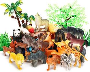 रूबेला Mini Wild Animals Cartoon Action Figure Toys Playset for Kids(12 Pcs)70