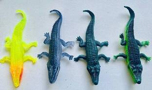 Vedy Realistic Alligator Toy Figurines, 4 Pack, Multi-Colour Crocodile Replicas