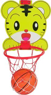 asian Tiger Wooden Basketball Board with Hoop & Ball – Indoor Outdoor Toy Sport