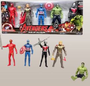 Toyporium Avengers Toys|Set of 5 Twist And Move Super Hero Action Figure For Kids|A12