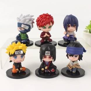 gtrp Naruto Shippuden-Set (Sitting Down) Action Figure (Pack of 6) (Height-6cm)