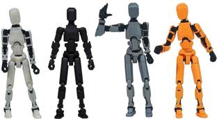 Apsara Gifts Pack of 4 - Dummy 13 Action Figure Articulated 3D Printed Robot