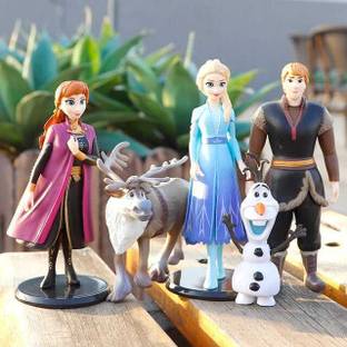 Raregets Disney Frozen Princess Elsa Anna, Decoration Set, Toy Action Figures - 5pcs/set