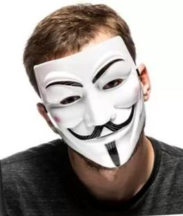 सेल्वा फ्रंट Vendetta Anonymous Halloween couple costume Hacker Mask पार्टी मास्क