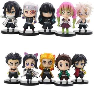 RVM Toys Demon Slayer Action Figure Set of 10 Size 8-9CM Toy for Dashboard, Cake Topper