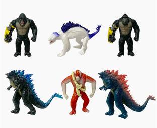 FOZZO-SK G x K New Empire 6 Mini Godzilla Kong Toy Models Monsters Movie Action Figures