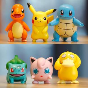 रेयरगेट्स Pokemon Toy Set, Pokemon Collectible, Pikachu Cartoon Figure, Unique Toy-6 pcs