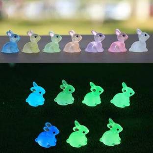 Chocozone Pack of 18 Luminous Glow in the Dark Rabbit Miniatures Landscape Garden Decor