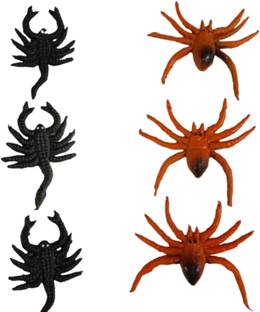 S Mark Fake Tiny Rubber Small scorpion And Spider Prank For Kids (6pcs)