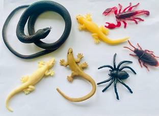 Tik C animal toys for kids rubber lizard,snake spider,scorpion,and cockroach