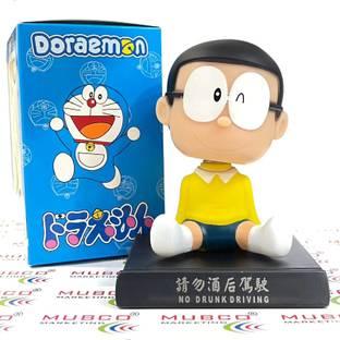 Mubco Doraemon Nobita Bobble Head Figure Car Dashboard Decorations Phone Holder Toys