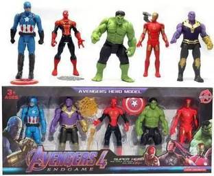 Just craft Avenger Super Hero Action Figure Toy Set (Set of 5 Superheroes) (Multicolor)
