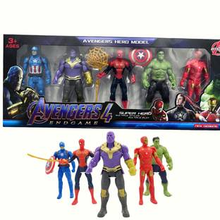 FUNDRIFT Marvel Avenger Action Figure Toy Set for kids, Super Hero Collection, Pack of 5
