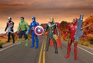 Toyporium Avengers Toys|Set of 5 Twist And Move Super Hero Action Figure For Kids|A06