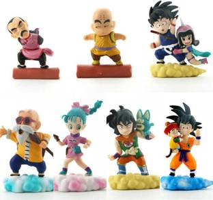 Raregets DBZ PVC Figures-7pcs with Flying Nimbus Cloud, PVC Anime, Best DBZ Gift (8-10cm)