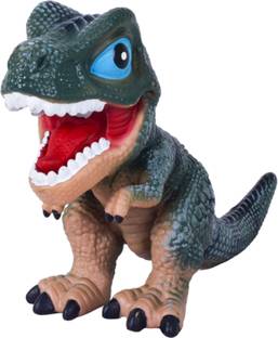 WISHKEY Dinosaur Action Figures Realistic Squishy Animal Toy with Push Button Sound