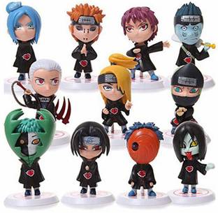 RVM Toys Set of 11 Naruto Akatsuki Anime Figures 6-8 cm Toy for Car Dashboard Study Table