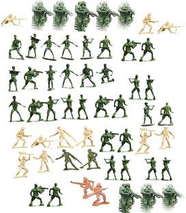Dhinchak 50 Army Military 3D figure set for model making or playing for kids (50 sainik)