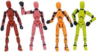 Apsara Gifts Pack of 4 - Dummy 13 Action Figure Articulated 3D Printed Robot