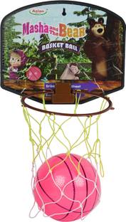 ASIAN Multicolor Basketball Masha and the Bear Jungle Ring| Kids Sports Toy | Fun Game Basketball Ring