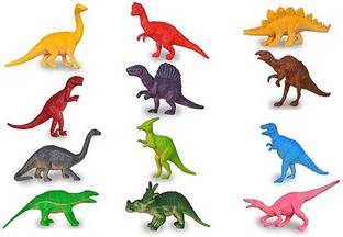 manish Wild Animal Toy Set Pack Of 12 - Multicolor