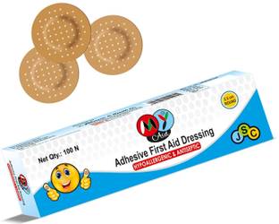 MyAid 2.5cm Round Antiseptic Adhesive First Aid Dressing Bandage, (Pack of 1) Adhesive Band Aid