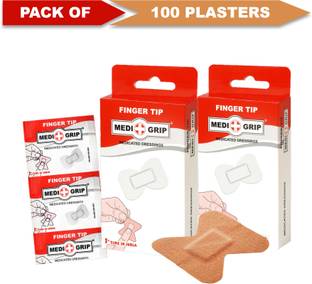 Medigrip Finger Tip First Aid Plaster (Pack of 100) Adhesive Band Aid