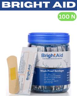 BRIGHT AID WATERPROOF BANDAGE FOR CHILDREN & ADULTS 100srtips/Jar Adhesive Band Aid