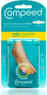 Compeed Fast Healing Corn Plaster with Foot Finger Rubbing Protection from Shoe while Walking and Running for Men and Women, Size Medium_10 Pc Pack Adhesive Band Aid